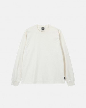 Beige Stussy Heavyweight Pigment Dyed Ls Crew Women Tops | RGZ-2047