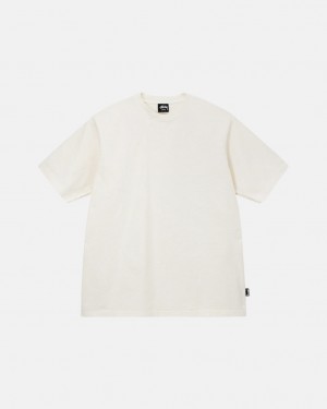 Beige Stussy Pigment Dyed Crew Men Tops | BXM-8448