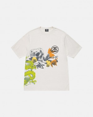 Beige Stussy Strike Pigment Dyed Tee Women T Shirt | ZCB-6868