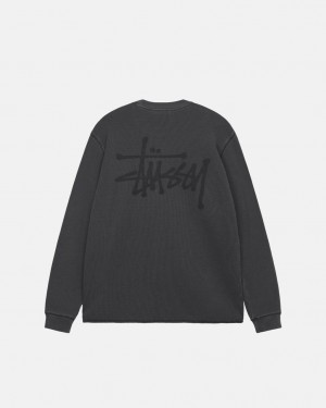 Black Stussy Basic Stock Ls Thermal Women Tops | LRO-1476