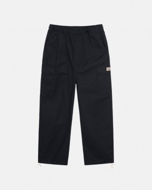 Black Stussy Beach Pant Ripstop Cargo Men Pants | QTU-7993