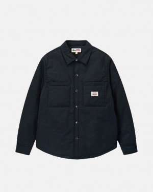 Black Stussy Padded Tech Over Shirt Men Shirts | PJN-1880