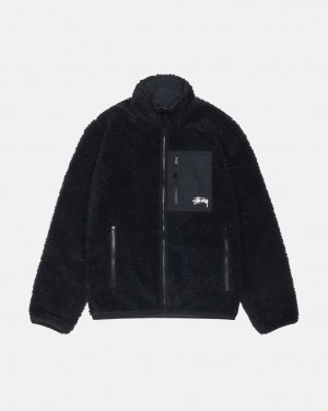 Black Stussy Sherpa Reversible Jacket Women Jackets | CVN-0227