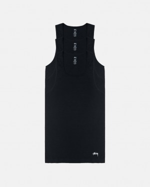 Black Stussy Stussy Tank Undershirt Men Shirts | FDA-7892