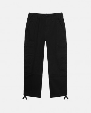 Black Stussy Surplus Cargo Ripstop Men Pants | WFF-0308