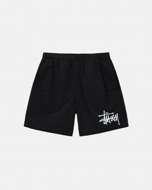 Black Stussy Water Short Big Basic Men Shorts | AEG-5207