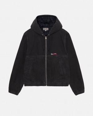 Black Stussy Work Jacket Insulated Canvas Women Jackets | WUK-0486