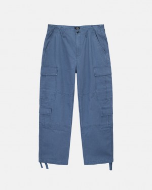 Blue Stussy Ripstop Surplus Cargo Men Pants | JCB-1532