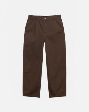 Brown Stussy Workgear Trouser Twill Men Pants | YRW-6539