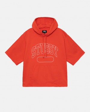 Deep Orange Stussy Ss Boxy Cropped Hoodie Men Hoodie | JCU-7935