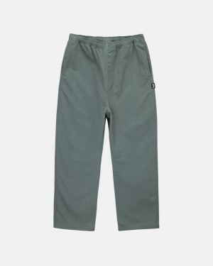 Green Stussy Brushed Beach Pant Men Pants | SXL-5071