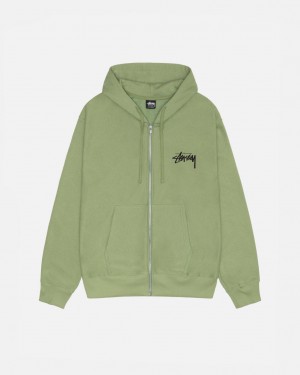 Green Stussy Skate Tough Zip Hoodie Women Hoodie | KYP-5474