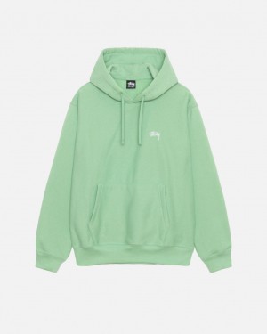 Green Stussy Stock Logo Hood Women Sweatshirts | DZJ-3455