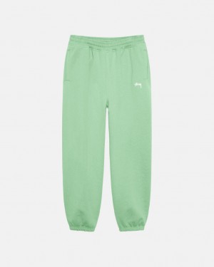 Green Stussy Stock Logo Sweatpant Women Sweatpants | YMR-4913