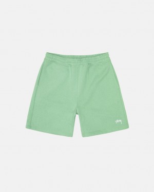 Green Stussy Stock Logo Sweatshort Men Sweatshorts | EMS-5187