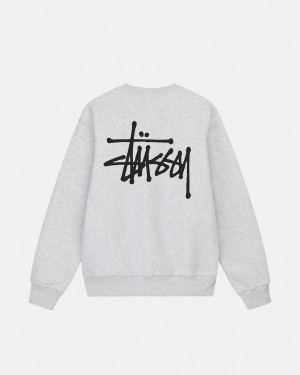 Grey Stussy Basic Stussy Crew Women Sweatshirts | YMU-1074