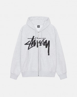 Grey Stussy Venus Zip Hood Men Sweatshirts | POG-3982