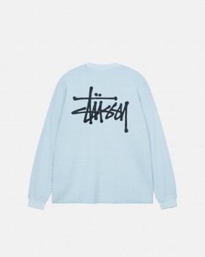 Light Blue Stussy Basic Stock Ls Thermal Men Tops | KKG-1399