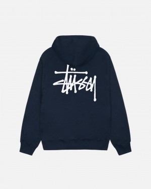 Navy Stussy Basic Stussy Hoodie Women Hoodie | HHK-8686