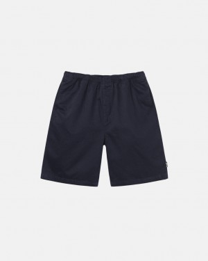 Navy Stussy Brushed Beach Short Men Shorts | ZBQ-5494