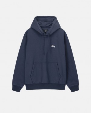 Navy Stussy Overdyed Stock Logo Hoodie Men Hoodie | BPG-2065