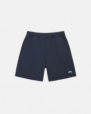 Navy Stussy Overdyed Stock Logo Sweat Short Men Shorts | XNY-2848