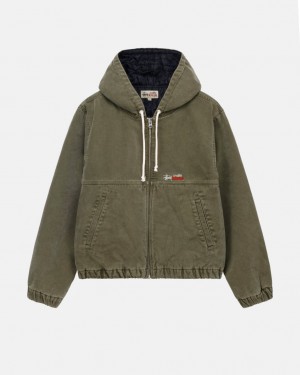 Olive Stussy Work Jacket Insulated Canvas Men Jackets | ILO-6270