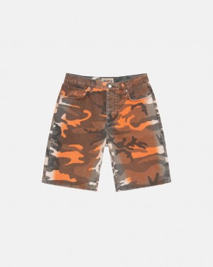 Orange Camo Stussy Spray Dye Big Ol' Shorts Men Shorts | YPF-6886