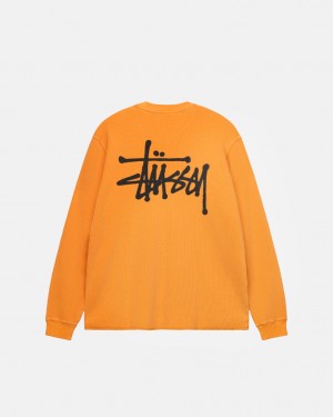 Orange Stussy Basic Stock Ls Thermal Men Tops | LKM-2084