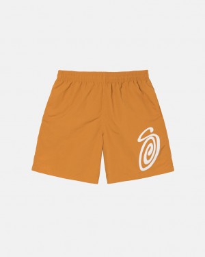 Orange Stussy Curly S Water Short Women Swimwear | PDG-1186