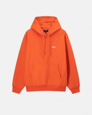 Orange Stussy Overdyed Stock Logo Hoodie Men Hoodie | TMR-6523