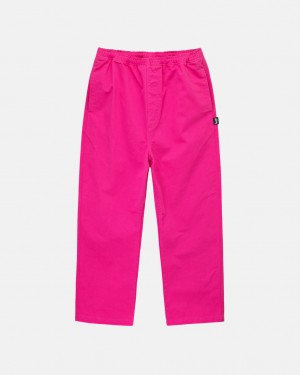 Pink Stussy Brushed Beach Pant Men Pants | DDG-4899