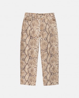 Snake Stussy Big Ol' Jean Washed Canvas Men Pants | KJJ-8720