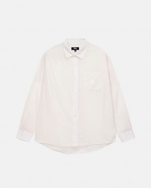 White Stussy Light Weight Classic Shirt Women Shirts | TMH-4028