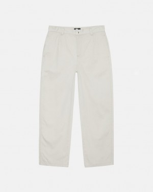 White Stussy Workgear Trouser Twill Men Pants | YQG-7280