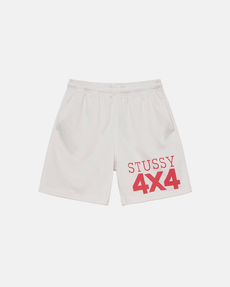 Beige Stussy 4X4 Mesh Short Men Shorts | HOC-9247