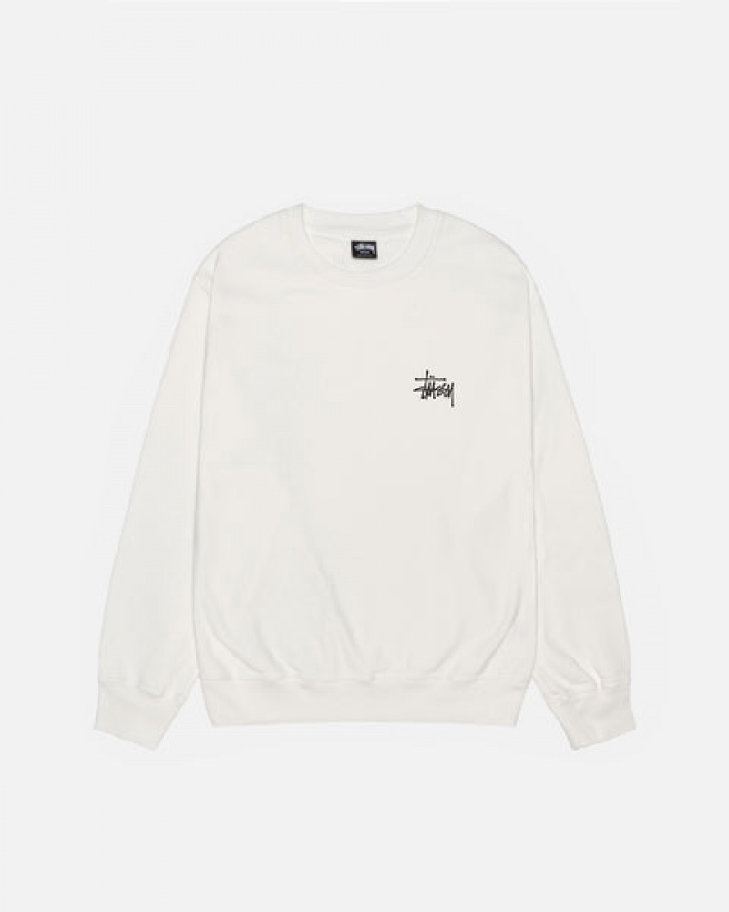 Beige Stussy Basic Stüssy Pigment Dyed Crew Women Sweatshirts | CTW-5366