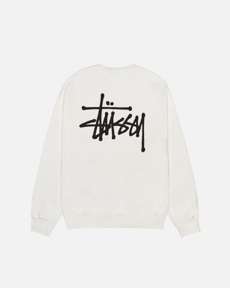 Beige Stussy Basic Stüssy Pigment Dyed Crew Women Sweatshirts | CTW-5366