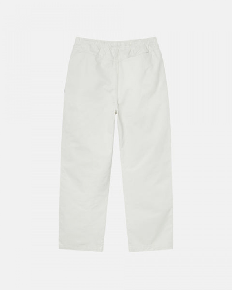 Beige Stussy Beach Pant Brushed Cotton Women Pants | FRZ-1336