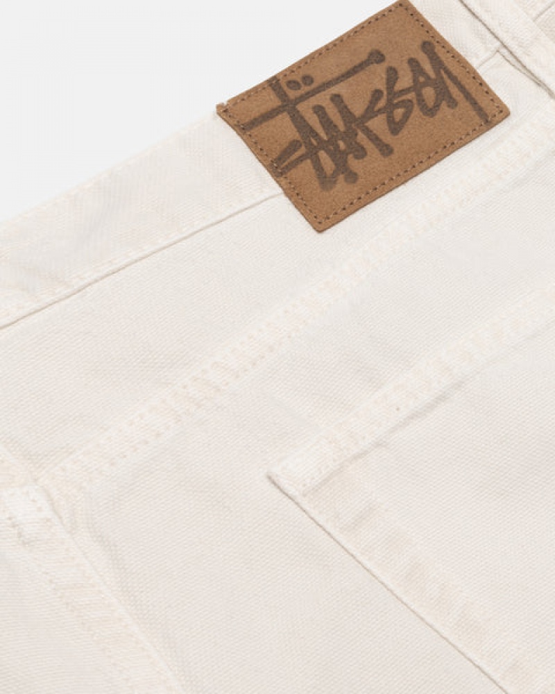 Beige Stussy Big Ol' Jean Washed Canvas Men Denim | IYW-7875