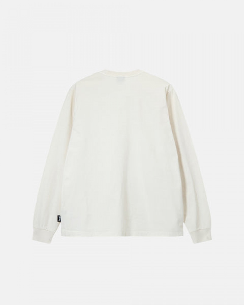 Beige Stussy Heavyweight Pigment Dyed Ls Crew Women Tops | RGZ-2047