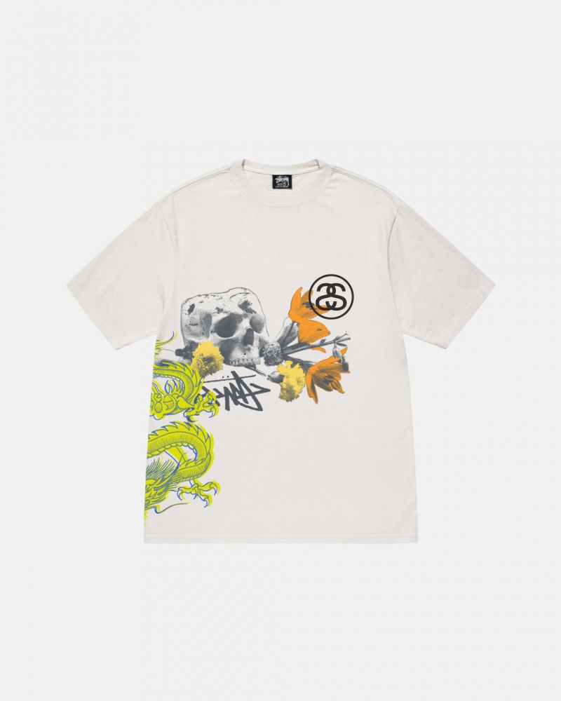 Beige Stussy Strike Pigment Dyed Tee Men T Shirt | IVI-6178