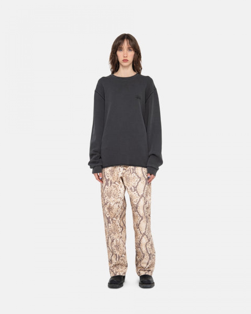 Black Stussy Basic Stock Ls Thermal Women Tops | LRO-1476