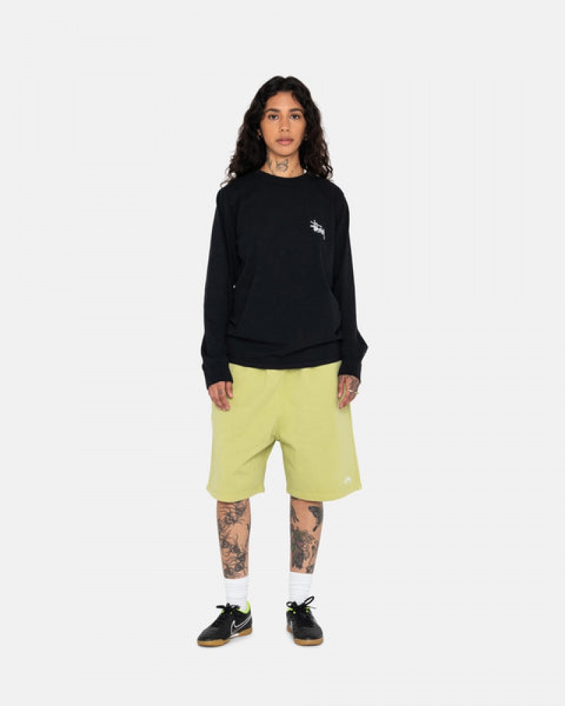 Black Stussy Basic Stussy Ls Tee Women T Shirt | YSQ-9588