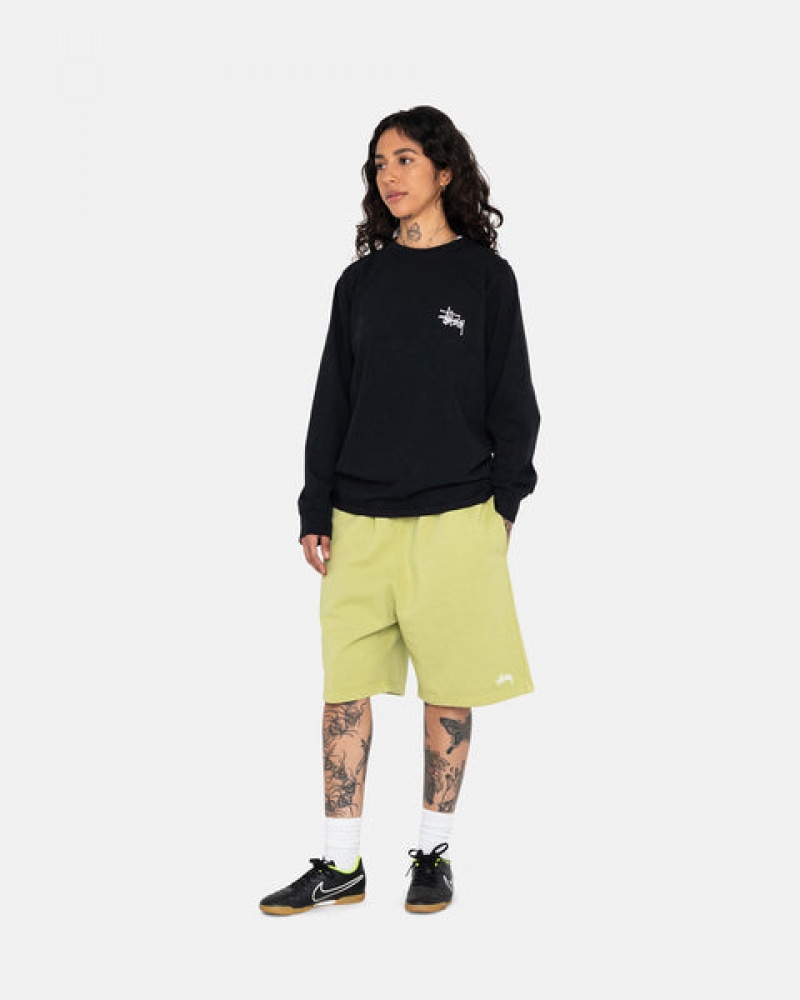 Black Stussy Basic Stussy Ls Tee Women T Shirt | YSQ-9588