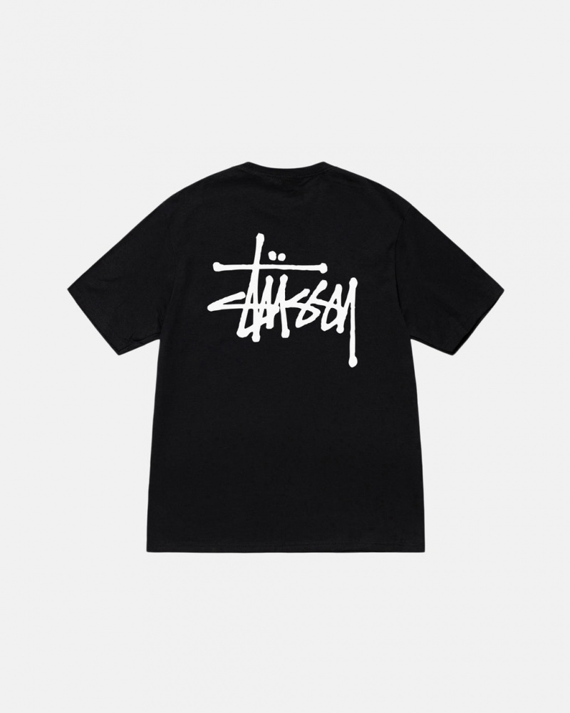 Black Stussy Basic Stussy Tee Women T Shirt | DCF-4304