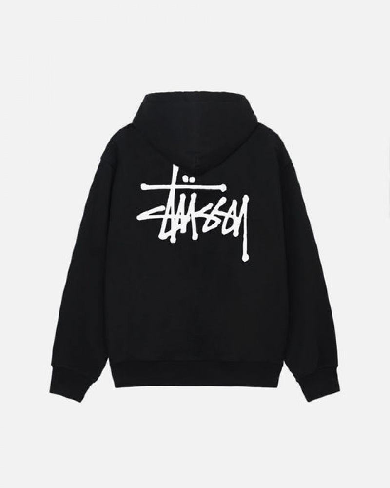 Black Stussy Basic Stussy Zip Hoodie Women Hoodie | ITI-4161