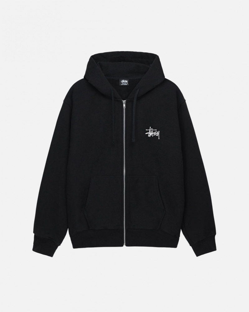 Black Stussy Basic Stussy Zip Hoodie Women Hoodie | ITI-4161