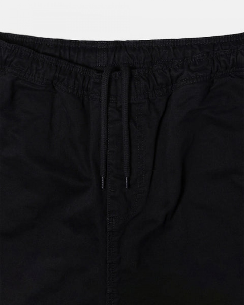 Black Stussy Beach Pant Brushed Cotton Men Pants | ZOL-0753