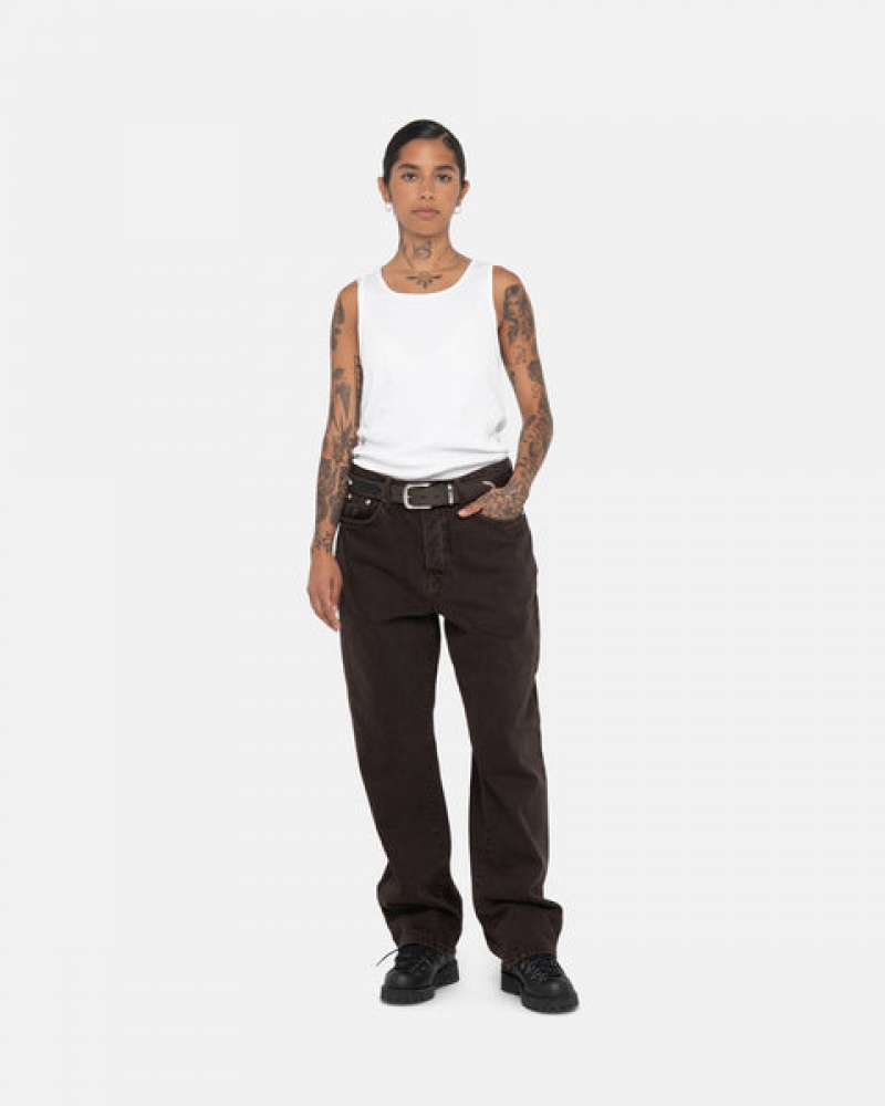 Black Stussy Big Ol' Jean Denim Men Pants | PBJ-1781